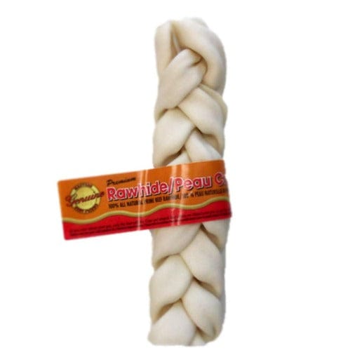 High - Quality All - Natural White Braided Rawhide Twist for Dogs