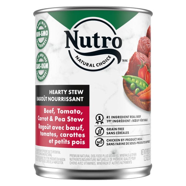 Nutro Adult Canned Dog Food - Hearty Stew with Beef, Tomato, Carrot, and Pea, 12.5 Ounce Can