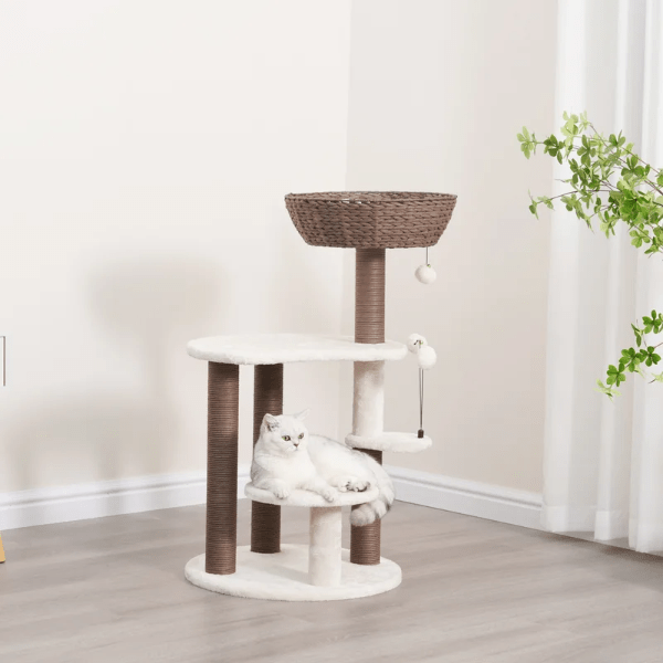 PetPals Boho Chic 5 - Level Quartz Cat Tree for Energetic Felines