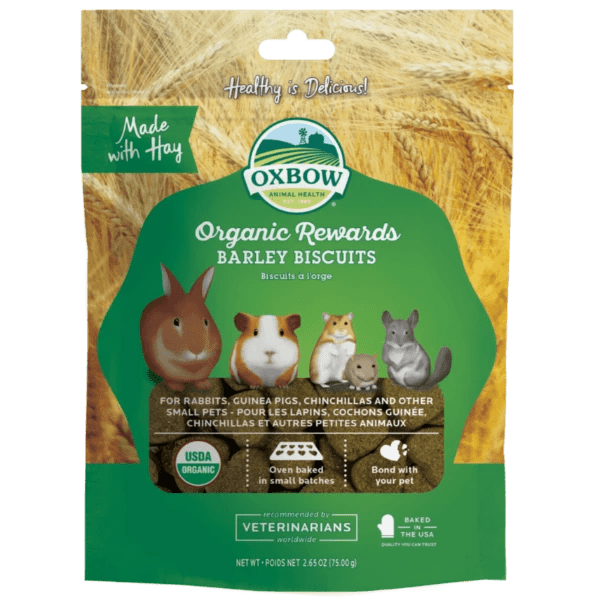 Oxbow Organic Barley Biscuits - Healthy Treats for Small Pets