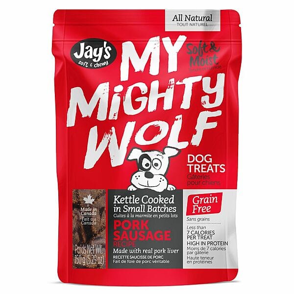My Mighty Wolf Grain - Free Pork Sausage Recipe Dog Treats, Ideal for Training