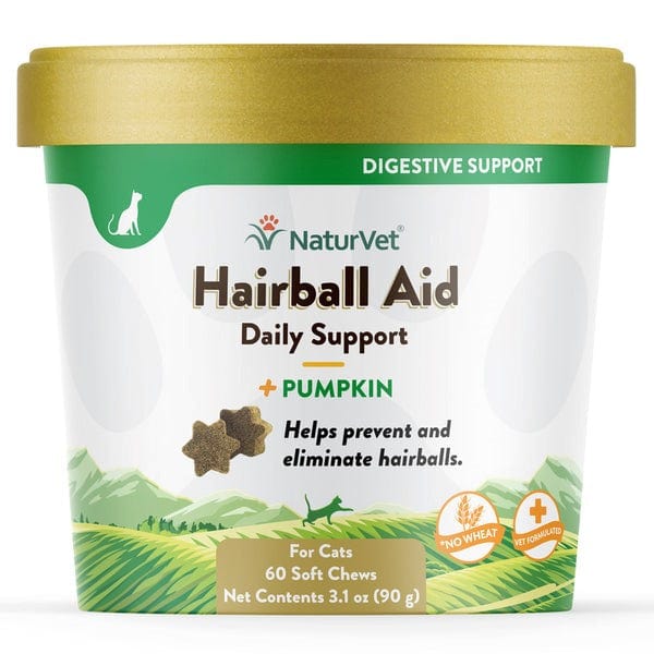 NaturVet Pumpkin - Infused Hairball Aid Soft Chews for Feline Companions