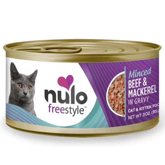 Nulo Freestyle 3oz Grain-Free Canned Cat Food with Minced Beef & Mackerel