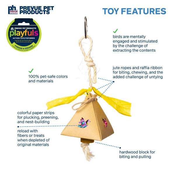 Prevue Pet Products Interactive Pyramid Bird Toy for Small to Medium Birds