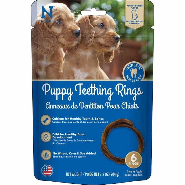 N-Bone Puppy Peanut Butter Flavored Teething Rings for Gum Relief