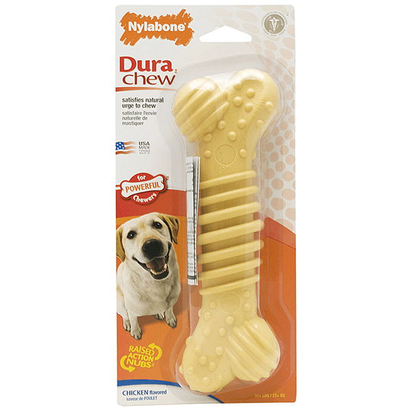 Nylabone Durable Textured Chicken-Flavored Dog Chew Bone
