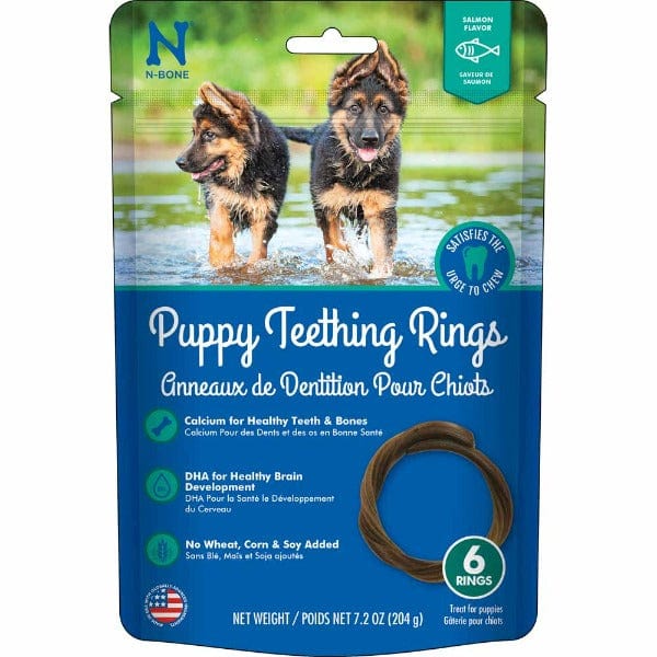 N-Bone Puppy Chew Teething Rings with Delicious Salmon Flavor