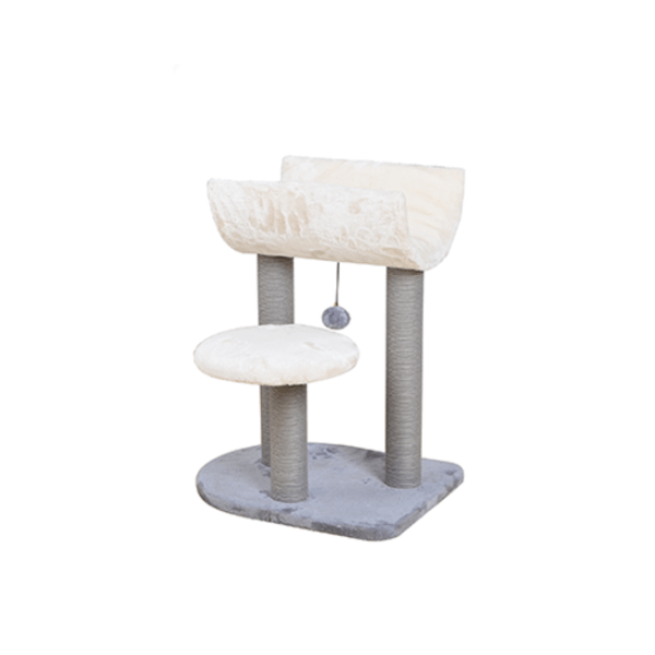 PetPals Cradle-Style Indoor Cat Tree with Hanging Teaser Toy for Small Cats and Kittens