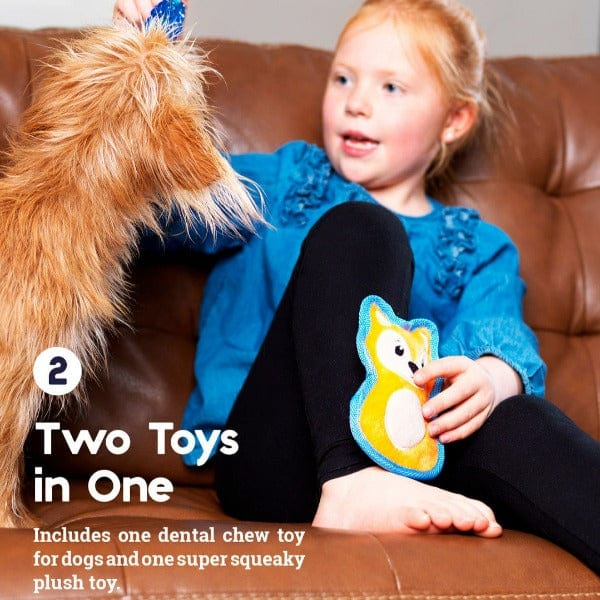 Petstages Mini Orka & Friends Fox Set of Dog Toys - Ideal for Small Breeds and Puppies