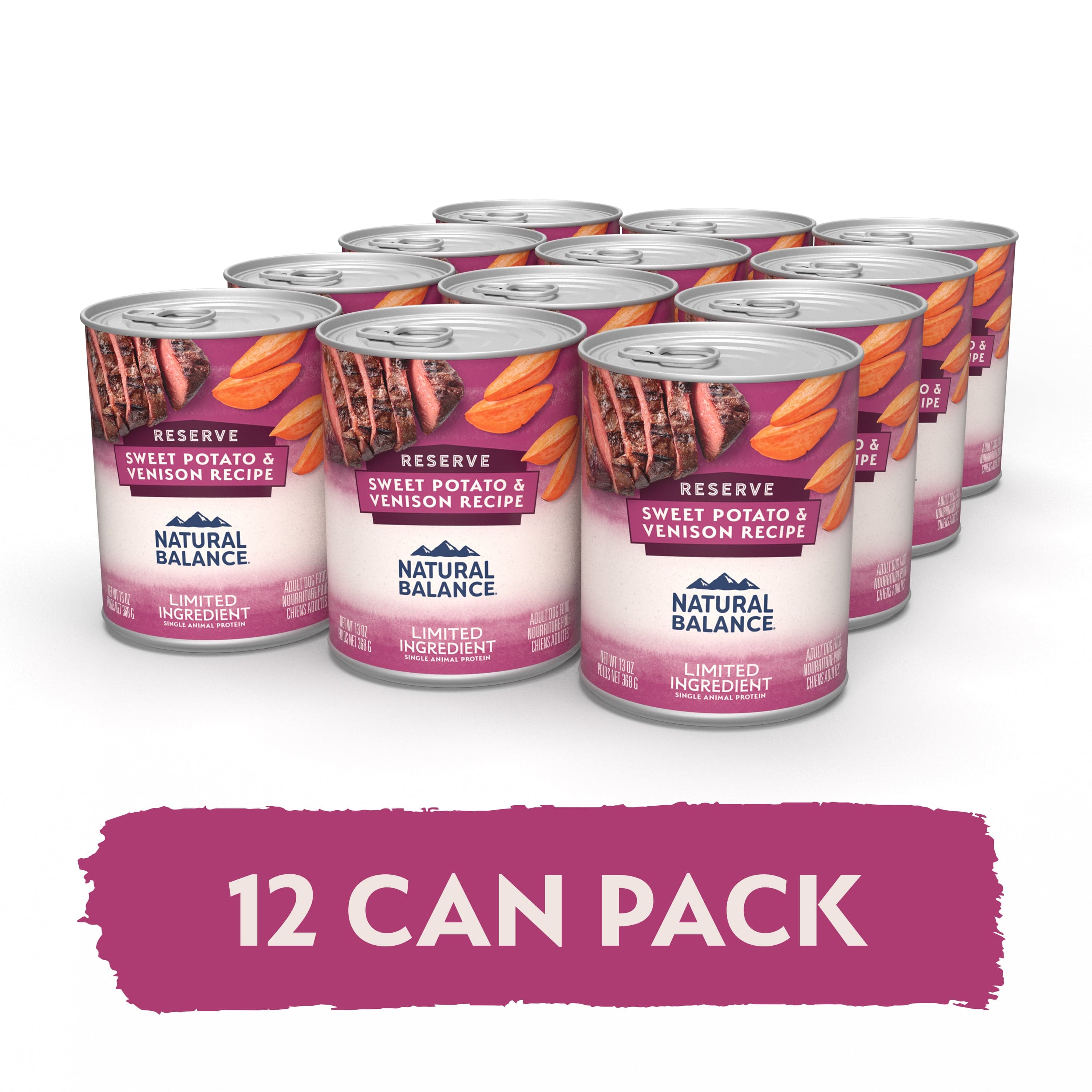 Natural Balance Reserve Grain-Free Sweet Potato & Venison Canned Dog Food for Adult Dogs