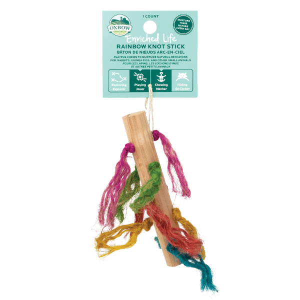 Oxbow Enriched Life Rainbow Knot Stick - Safe & Fun Pet Chew Toy