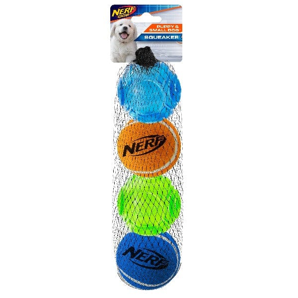 Nerf Dog LED TPR Squeaky Tennis Balls Set for Small Dogs and Puppies