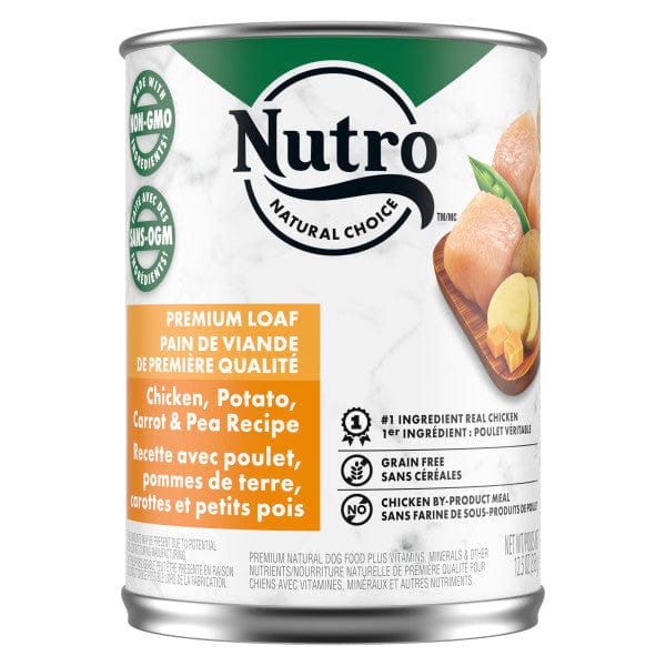 Nutro Premium Loaf Adult Canned Dog Food with Farm - Raised Chicken, Potato, Carrot and Pea, 12.5 - ounce Can