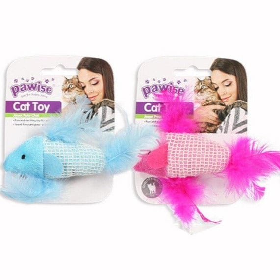 Pawise Interactive Feathery Fish-shaped Cat Toy for Endless Feline Fun