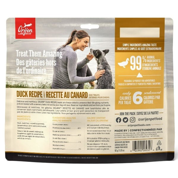 Orijen Premium Freeze - Dried Dog Treats with Free - Run Duck Recipe