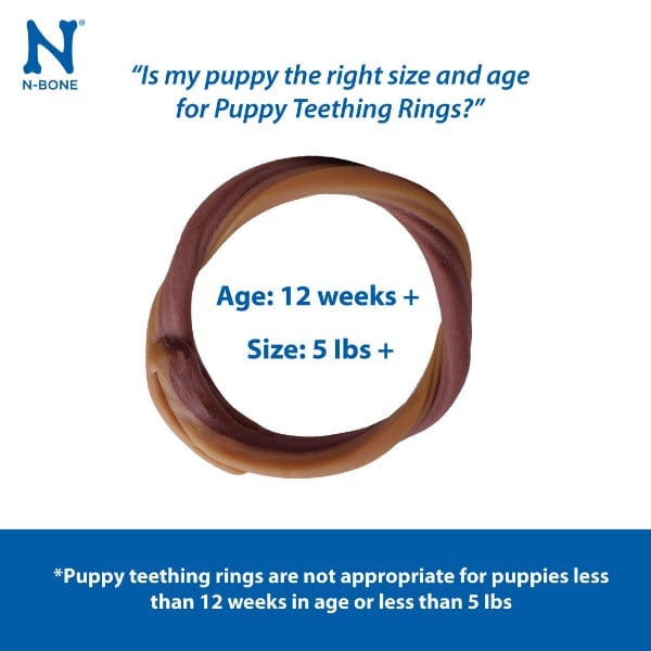 N-Bone Chicken Flavored Puppy Teething Chew Rings for Young Dogs