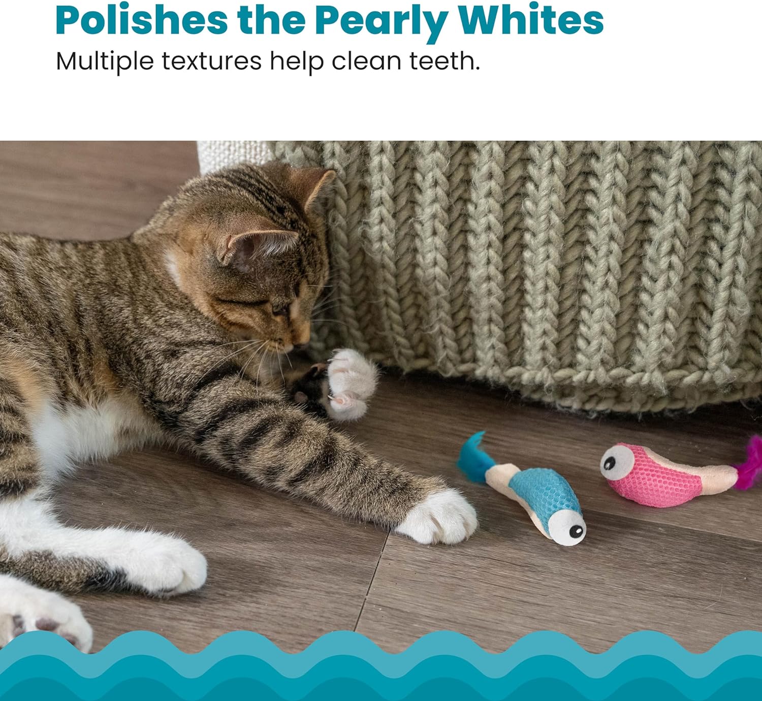 Petstages Catnip-Stuffed Dental Shrimpies Cat Toy for All Ages