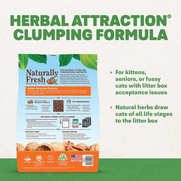 Naturally Fresh All - Natural Herbal Attraction Formula Walnut - Based Cat Litter, 14 - Pound Bag