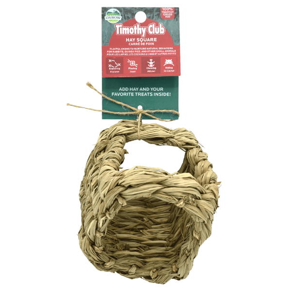 Oxbow Timothy Club - Hand - woven Timothy Hay Square for Small Pets