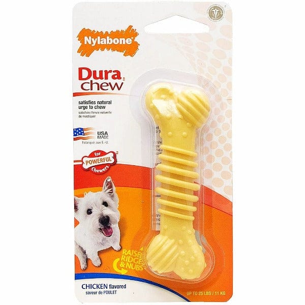 Nylabone Durable Textured Chicken-Flavored Dog Chew Bone