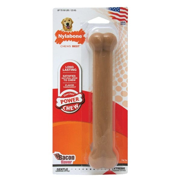Nylabone Durable DuraChew Bacon-Flavored Dog Bone for Aggressive Chewers
