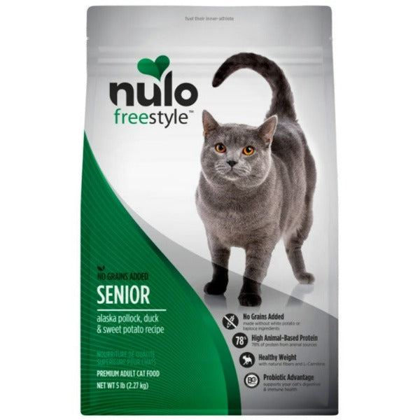 Nulo Freestyle Grain-Free Dry Cat Food for Senior Cats, 5-Pound Bag