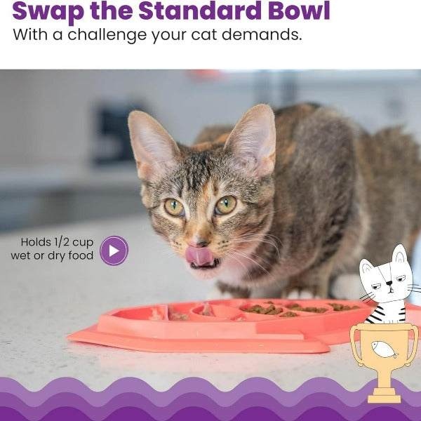 Petstages BPA-Free Fishie Design Slow Feeder Mat for Cats