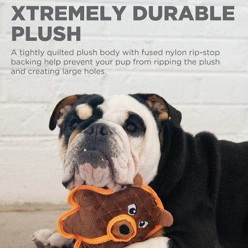 Outward Hound Xtreme Seamz Medium-sized Dinosaur-shaped Dog Chew Toy for Long-lasting Play