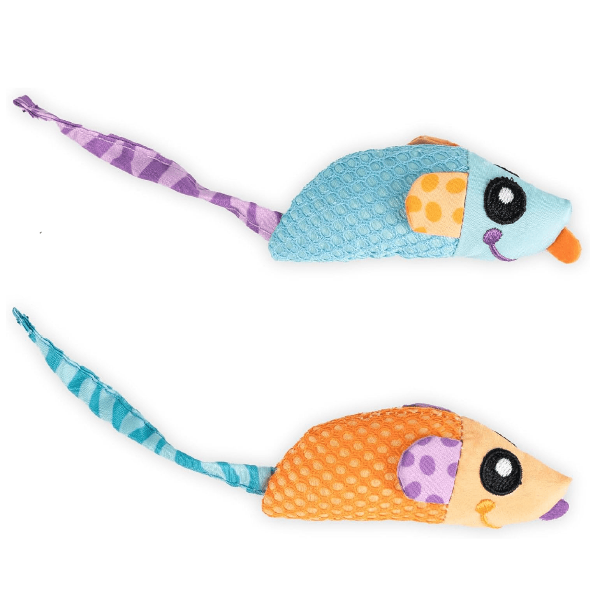 Petstages Interactive Catnip-Stuffed Chew Mice Cat Dental Toy - 2-Pack