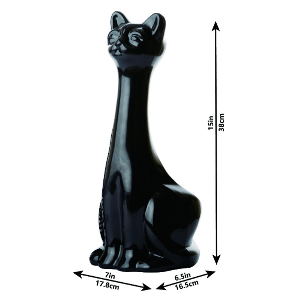 New Age Pet Stylish Cat - Shaped Litter Scoop with Holder in Black or White