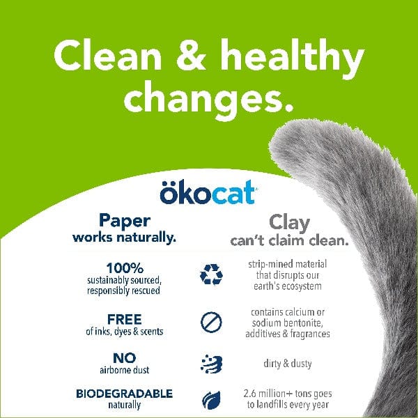 ökocat High - Quality Dust - Free Non - Clumping Paper Pellet Cat Litter for Cats and Allergy - Prone Homes