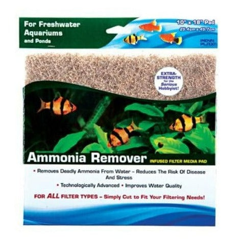 Penn Plax Aquarium Water Ammonia Remover Pad - Cut To Fit, 10 Inches by 18 Inches
