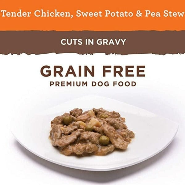 Nutro Grain - Free Wet Dog Food Stew Cuts in Gravy with Tender Chicken, Sweet Potato & Peas