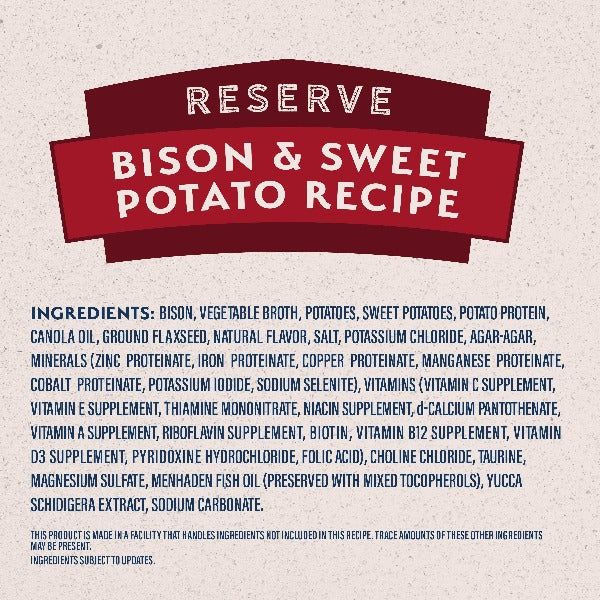 Natural Balance Reserve Premium Limited Ingredient Canned Dog Food with Bison & Sweet Potato Recipe