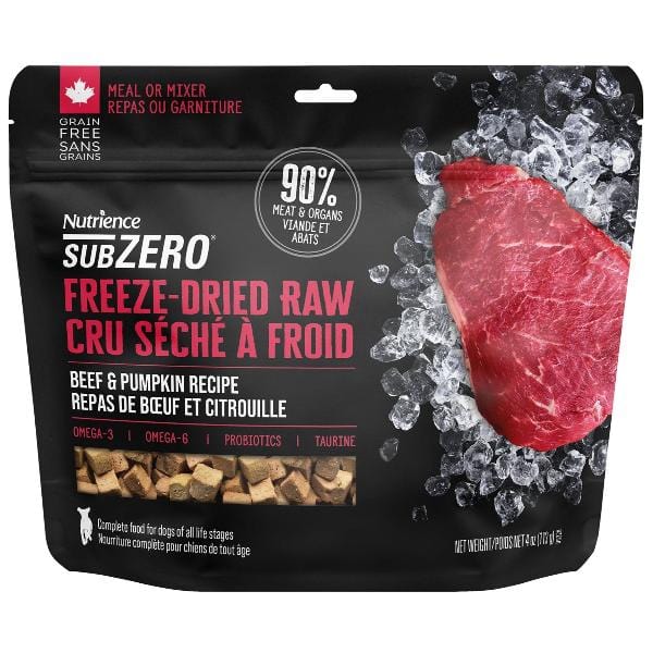 Nutrience SubZero Premium Freeze - Dried Raw Beef & Pumpkin Dog Food for Optimal Nutrition
