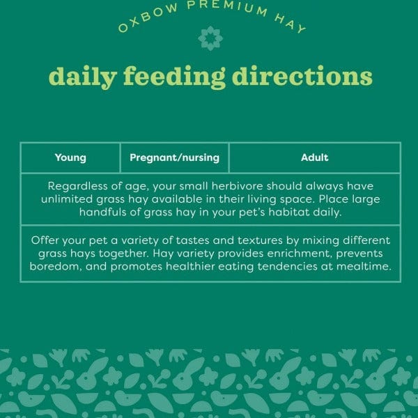 Oxbow Premium Small Pet Hay Blends of Western Timothy and Orchard Grass