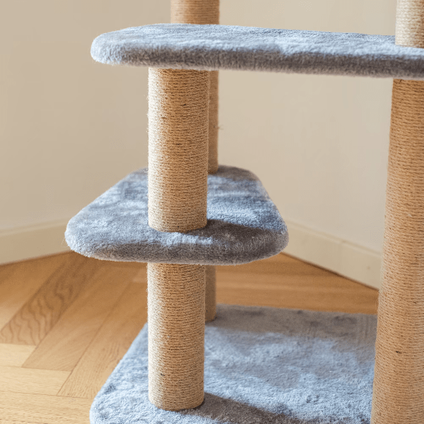 PetPals Premium Oak 5-Level Cat Tree for Indoor Feline Companions
