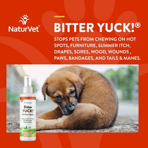 NaturVet Bitter YUCK! No - Chew Water - Based Spray for Dogs and Cats, 8 fl oz