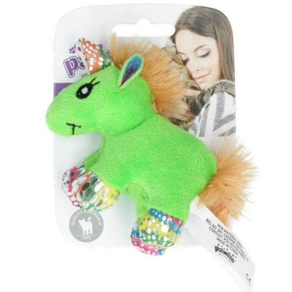 Pawise Plush Brown Mane Unicorn Cat Toy for Endless Feline Fun