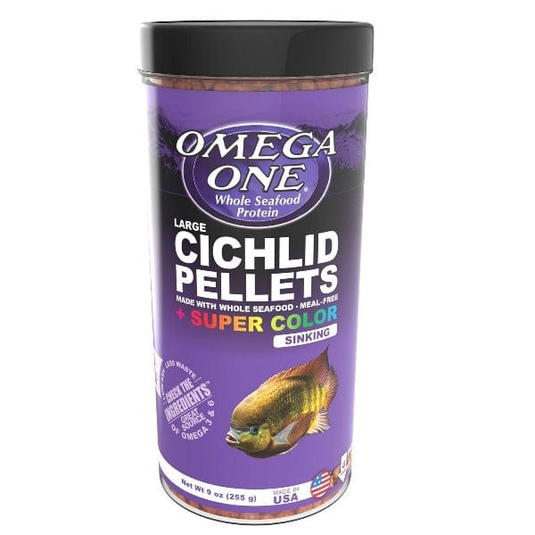 Omega One Large Sinking Pellets - Ideal Daily Diet for Cichlids
