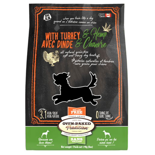 Oven-Baked, Soft & Chewy Grain-Free Turkey and Hemp Dog Treats for Natural Delight