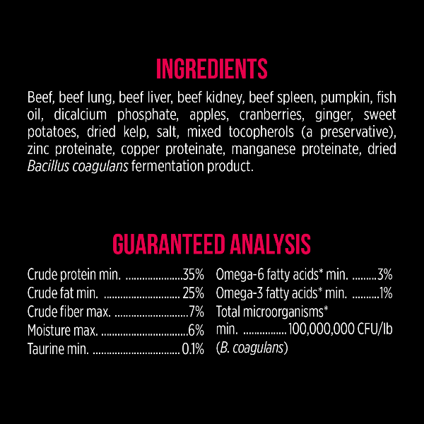 Nutrience SubZero Premium Freeze - Dried Raw Beef & Pumpkin Dog Food for Optimal Nutrition