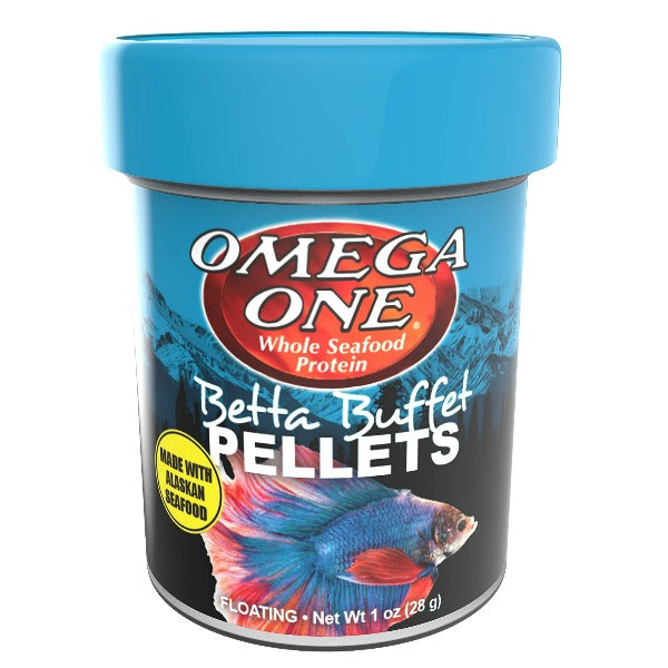 Omega One Premium Betta Buffet Floating Pellets with Alaskan Salmon