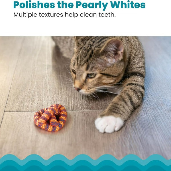 Petstages Interactive Catnip-Filled Pretzel-Shaped Dental Cat Toy for Cats of All Ages