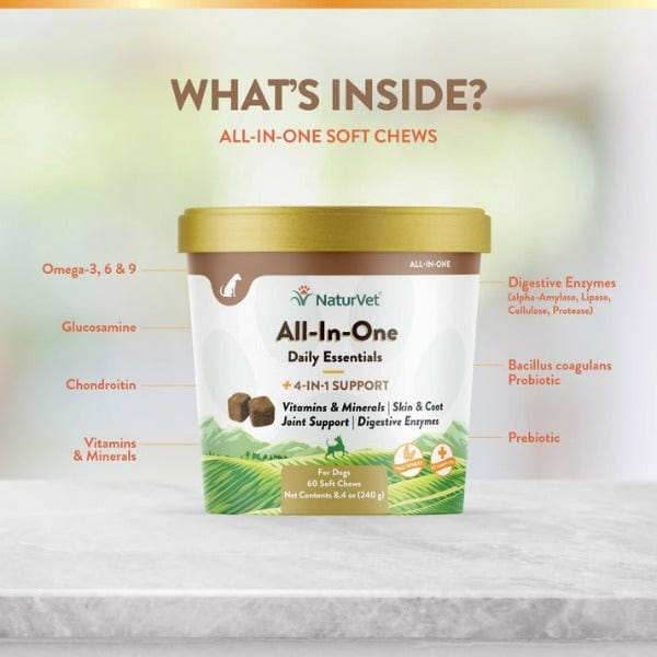 NaturVet All - In - One Canine Soft Chews for Comprehensive Dog Health