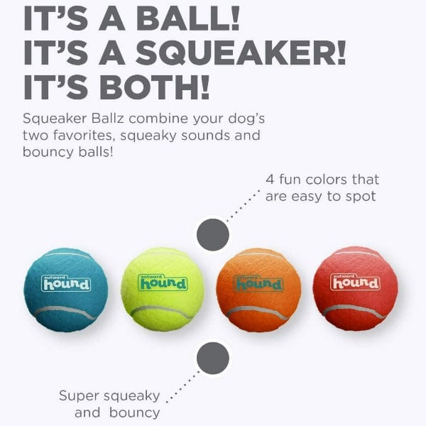 Outward Hound Premium Squeaky Tennis Ballz Dog Toy Set