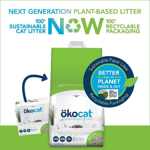 ökocat High - Quality Dust - Free Non - Clumping Paper Pellet Cat Litter for Cats and Allergy - Prone Homes