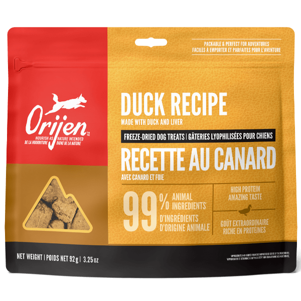 Orijen Premium Freeze - Dried Dog Treats with Free - Run Duck Recipe