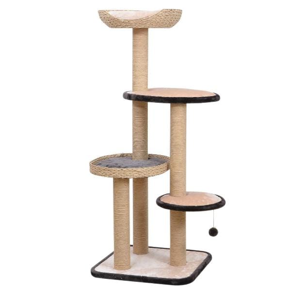 PetPals Indoor Multi - Level Cat Tree with Scratch Posts and Toy