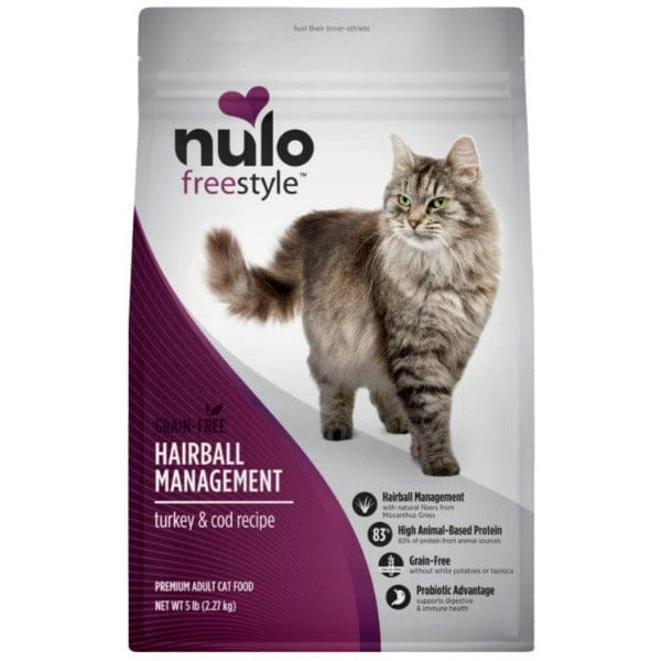 Nulo Freestyle Grain-Free Adult Dry Cat Food for Hairball Management, 5 Pound Package
